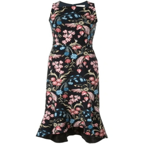 Peter Pilotto NWT Kia Floral Dress in Black Size UK 6/US 2 - Picture 1 of 7